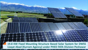 19.8 KW Fixed Mounting Structure Solar System for DWSS Kurram Agency