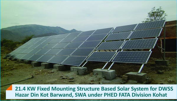 21.4 KW Fixed Mounting Structure Solar System for DWSS Hazar Din Kot Barwand, SWA
