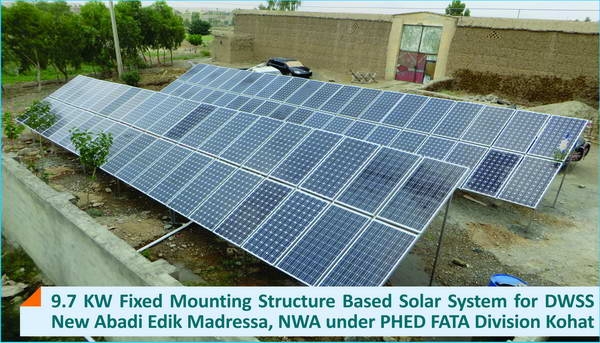 9.7 KW Fixed Mounting Structure Solar System for DWSS North Waziristan Agency