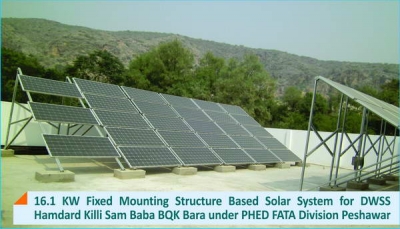16.1 KW Fixed Mounting Structure Solar System for DWSS BQK Bara